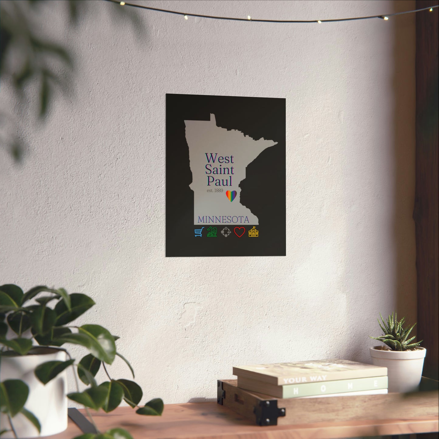 West Saint Paul, Minnesota Est 1854 Mississippi River, Parks, Schools, Seasons and Love Poster 7 sizes available