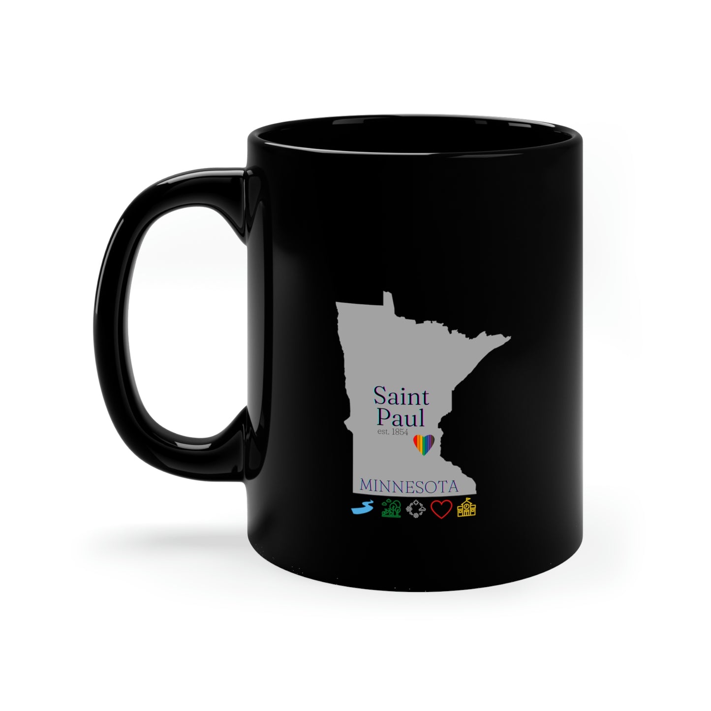 Saint Paul, Minnesota, urban living, home, hometown 11oz Black Mug