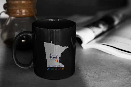 Saint Paul, Minnesota, urban living, home, hometown 11oz Black Mug