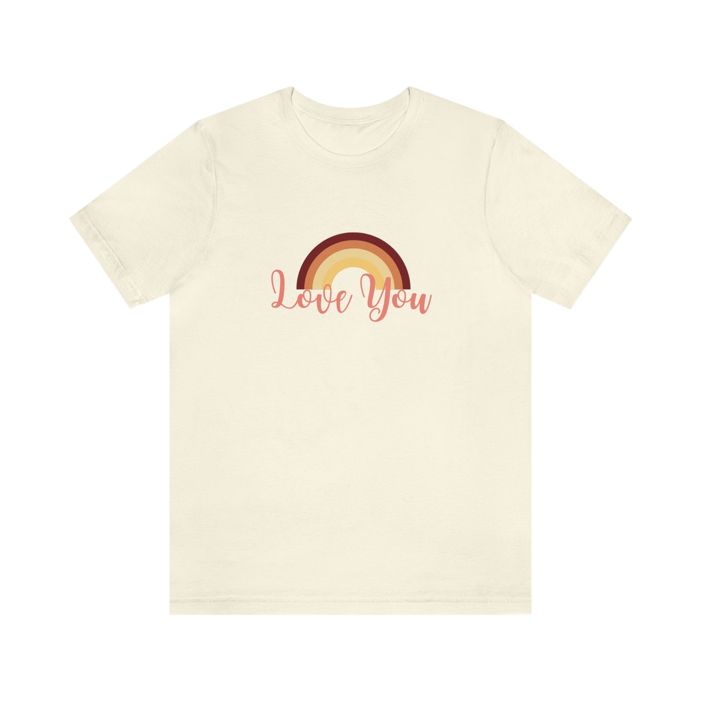 Love You Rainbow shirt, love gift, love more, monochromatic rainbow, yellow Short Sleeve T-Shirt