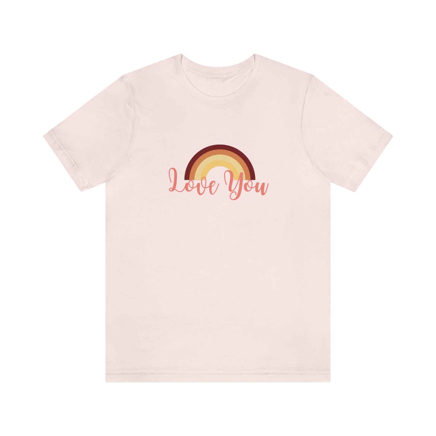 Love You Rainbow shirt, love gift, love more, monochromatic rainbow, yellow Short Sleeve T-Shirt