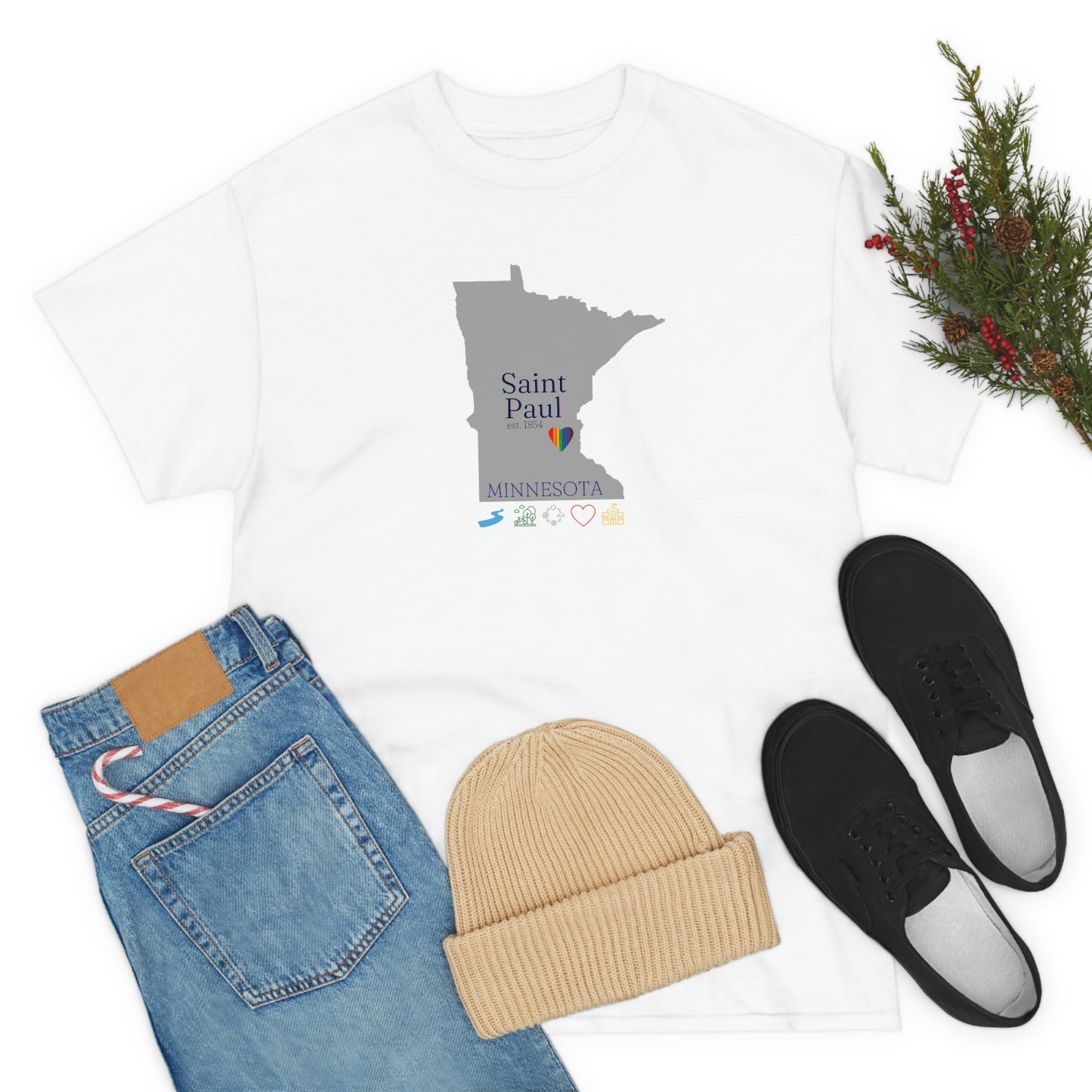 Saint Paul, Minnesota, city, state, urban, Mississippi River, t-shirt, hometown, gift, Men's, Women's