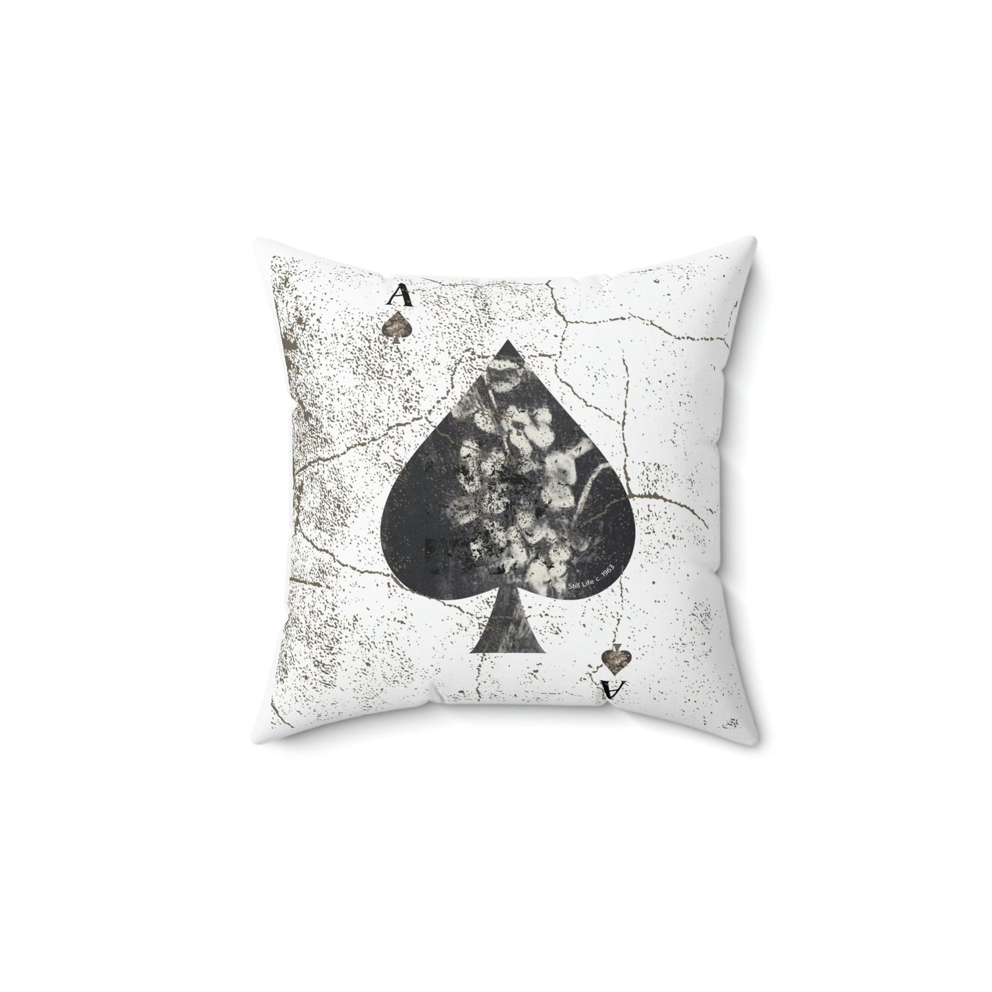 Ace of Spades Old World Floral 2 sided Polyester Square Pillow