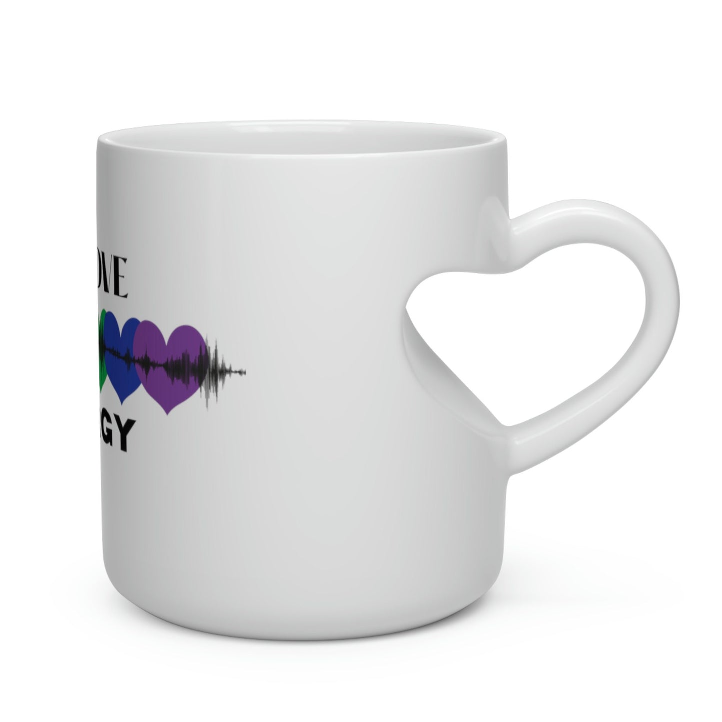 Big Love Energy Heartbeat Heart Shape Mug