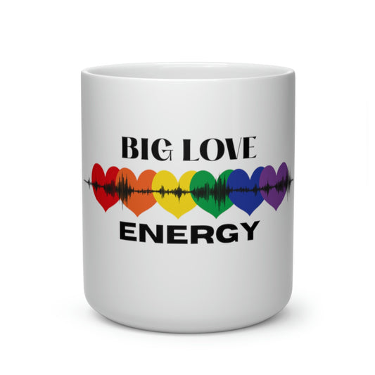 Big Love Energy Heartbeat Heart Shape Mug