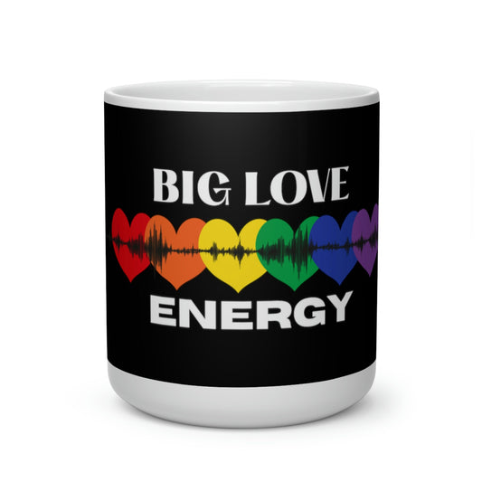 Big Love Energy heartbeat Heart Shape Mug