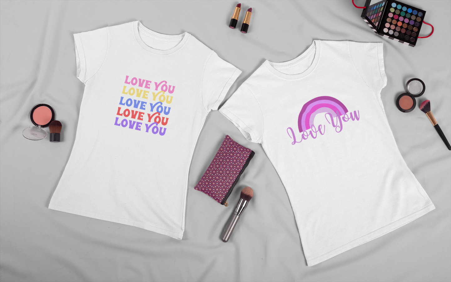 Love You shirt, love gift, love, pink, yellow, blue, red, and purple, Unisex, Short Sleeve T-Shirt