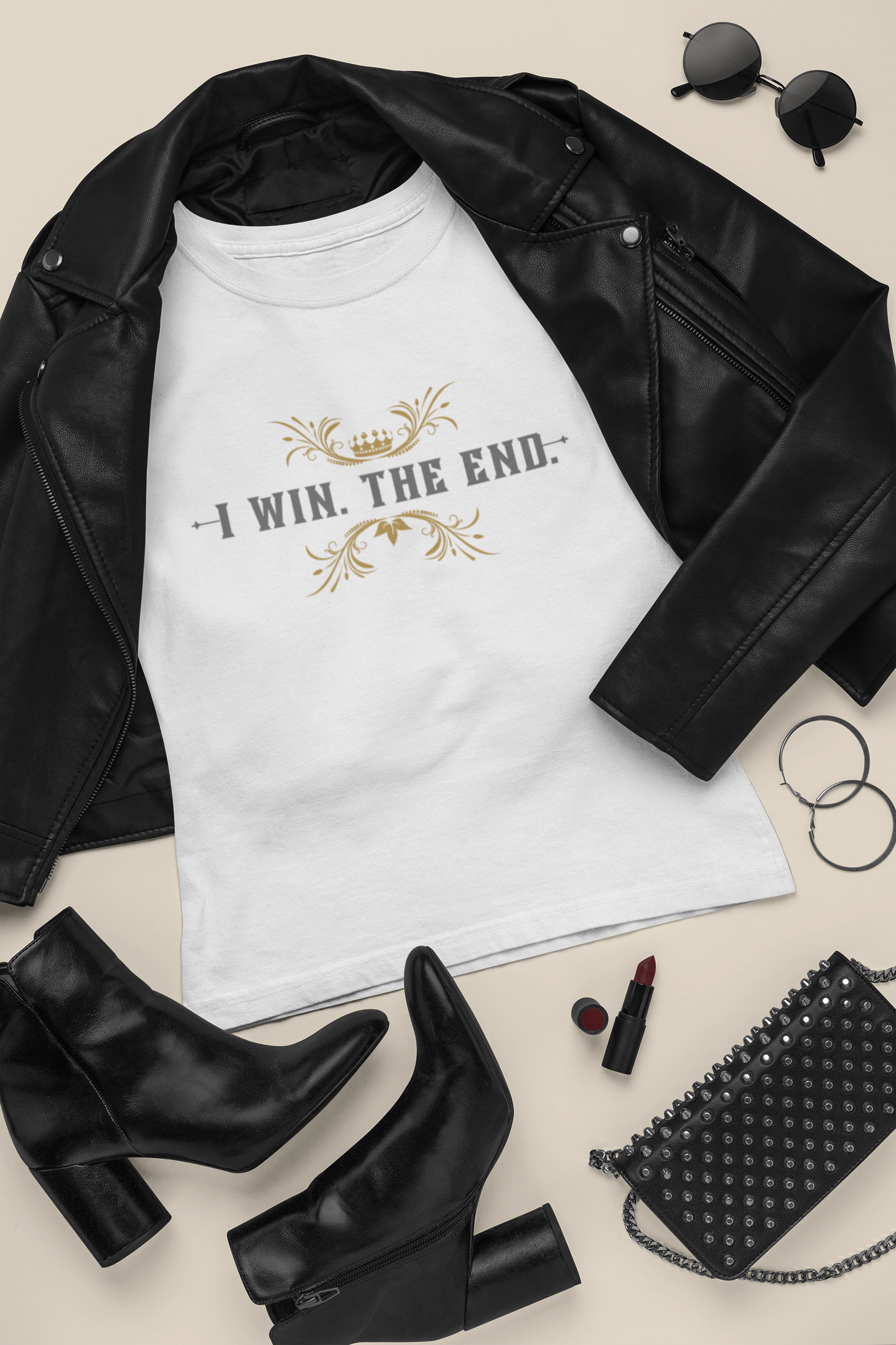 I win.  The End.  Fanfuckintastic, Lovin' Life, Optimist, Happy Person, Empowerment, Motivational, Inspirational, Gift for him, gift for her, loving life, Unisex Jersey Short Sleeve t-shirt